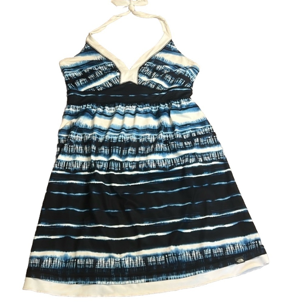 The North Face Blue and White Swim Coverup